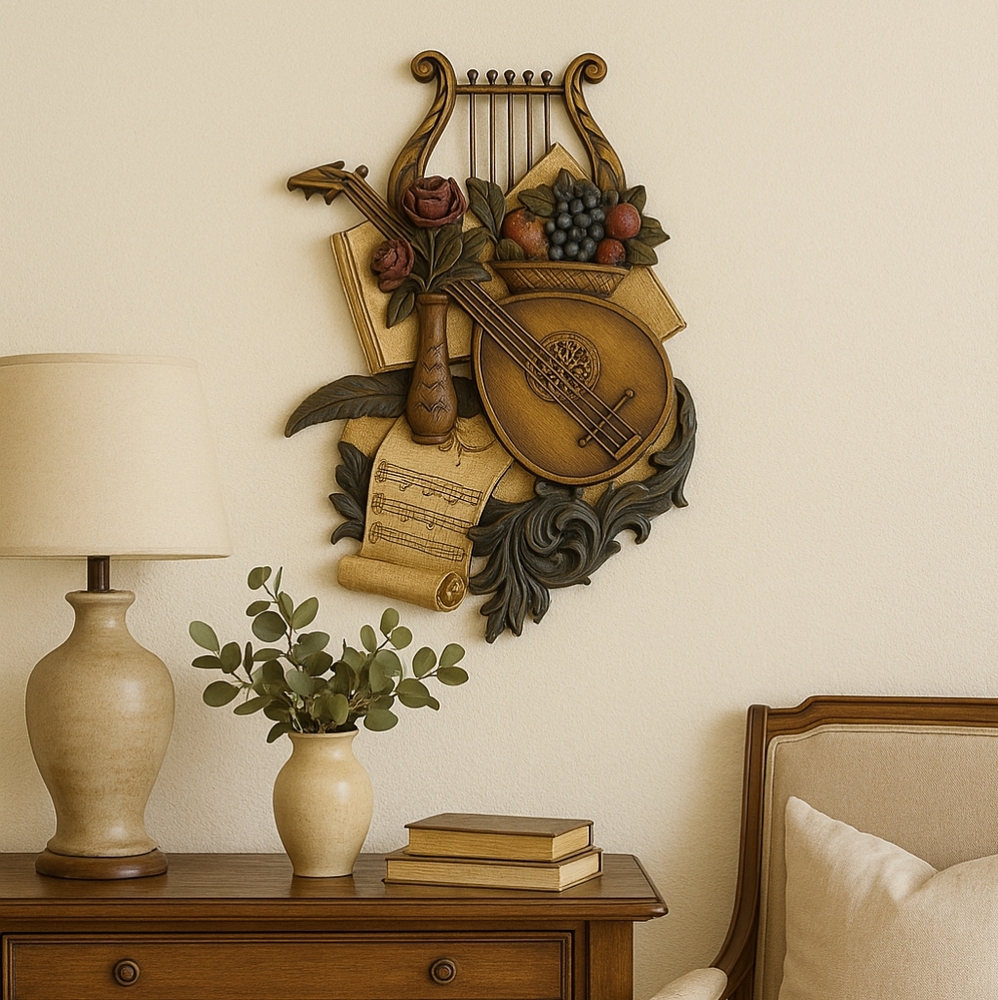 Vintage Syroco 1971 Musical Wall Plaque | Made in USA | Baroque Rococo